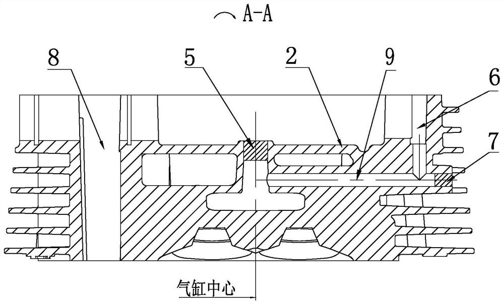 A motorcycle engine cylinder head with valve seat cooling oil passage