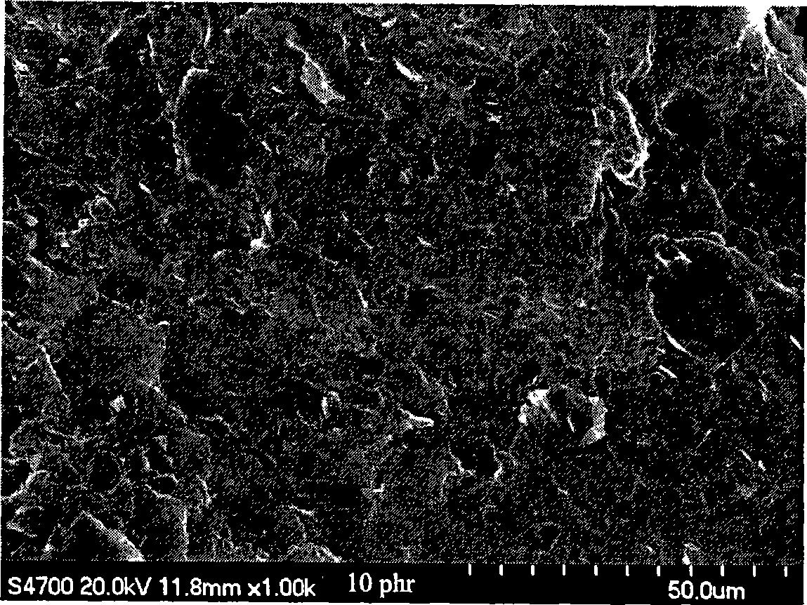 Preparation of wear resistant rubber composite material