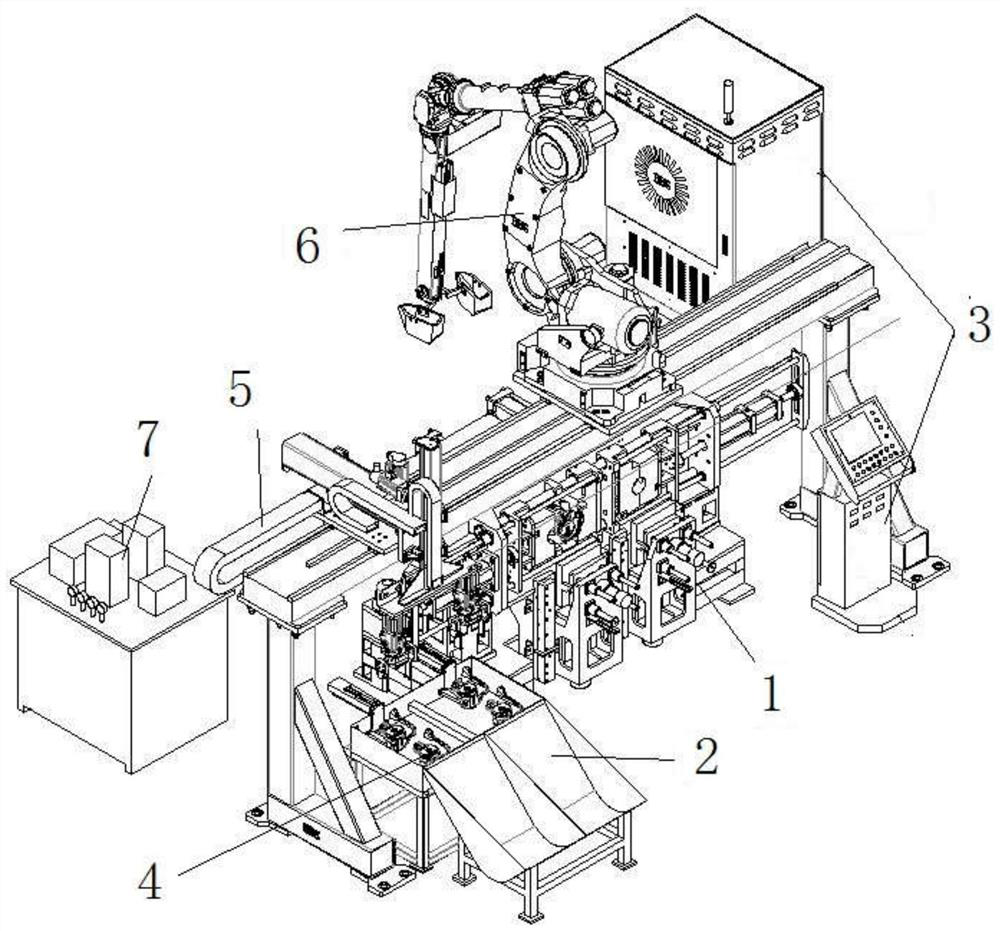 Double-mold casting machine for transverse core-pulling pouring of aluminum piston blank and using method of double-mold casting machine