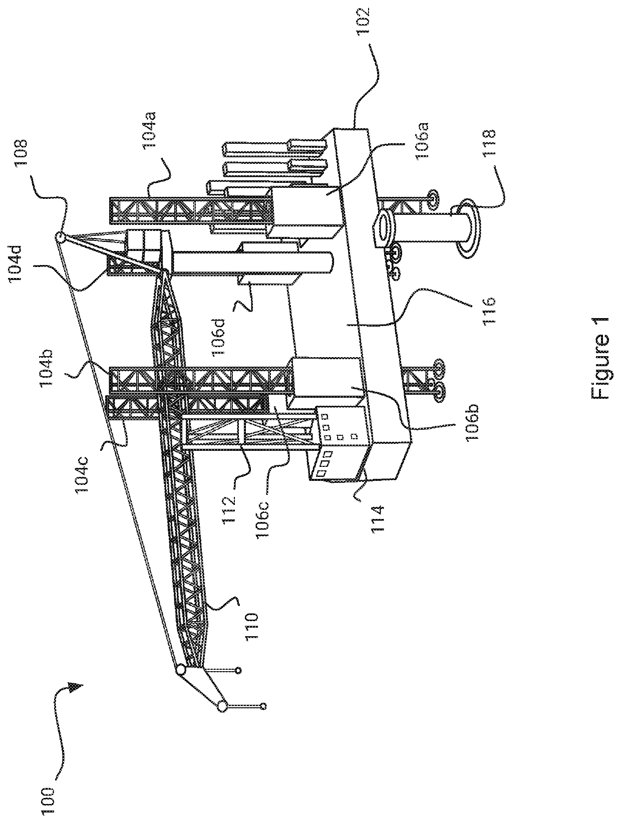 Method of securing and transferring a load between a vessel and an offshore installation and an apparatus therefor