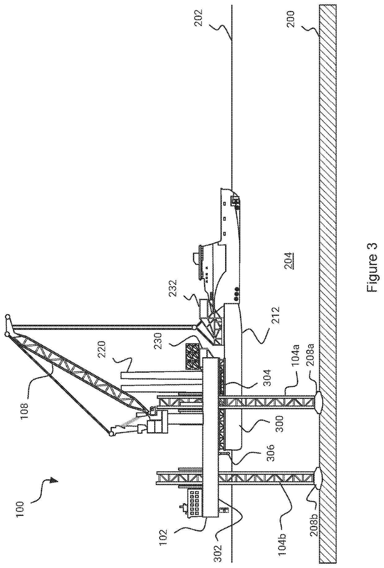 Method of securing and transferring a load between a vessel and an offshore installation and an apparatus therefor