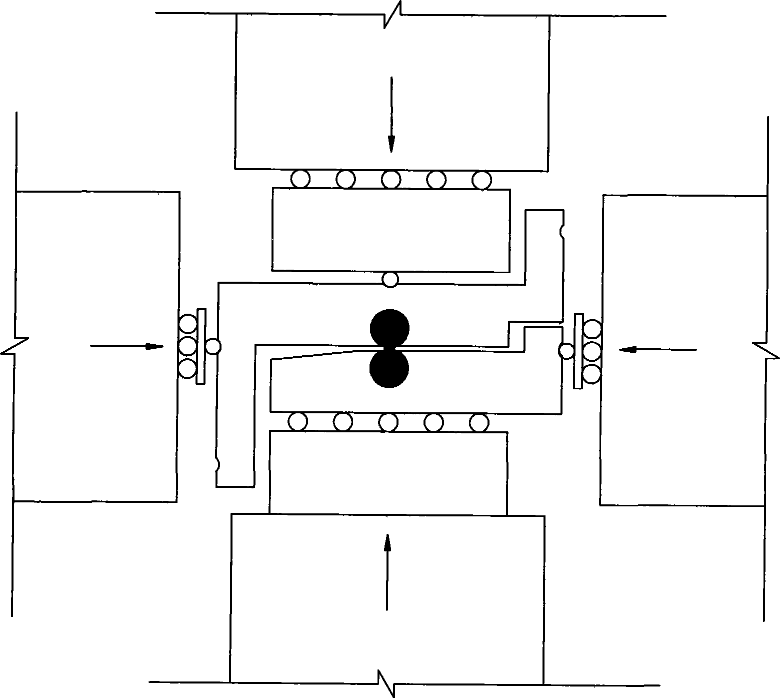 Cementing granule contact anti-shearing and torsion resistant test device