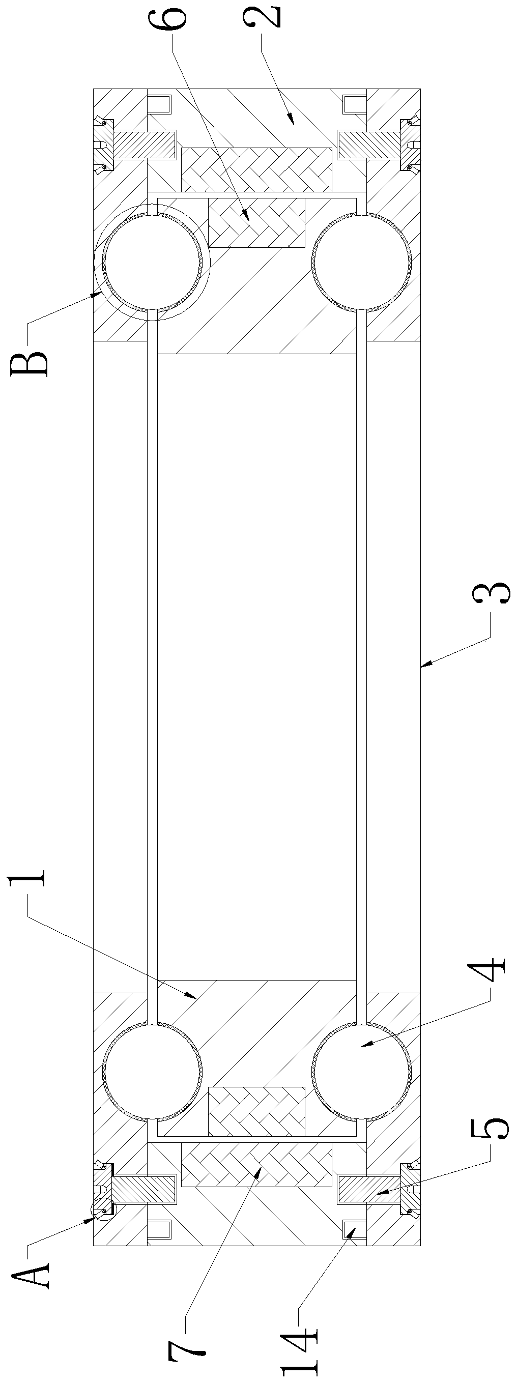 Rotary support bearing with noise reduction function