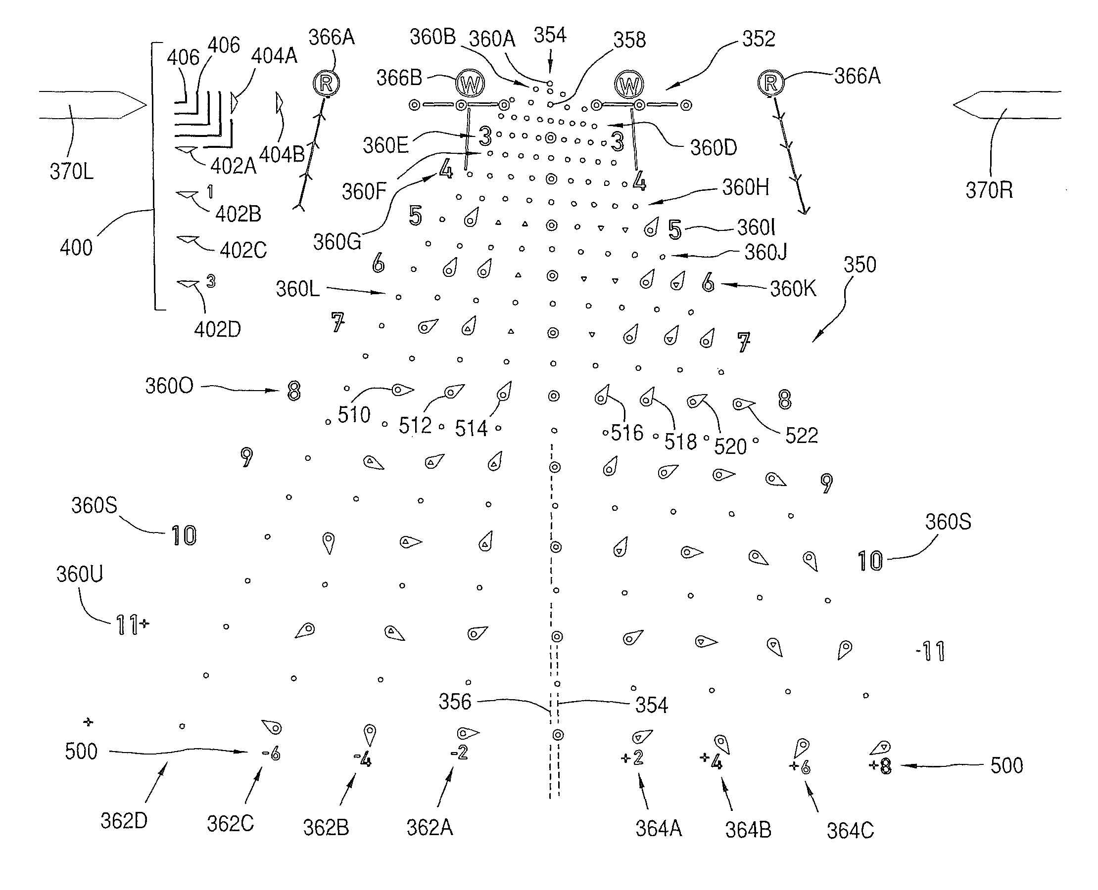 Dynamic targeting system with projectile-specific aiming indicia in a reticle and method for estimating ballistic effects of changing environment and ammunition