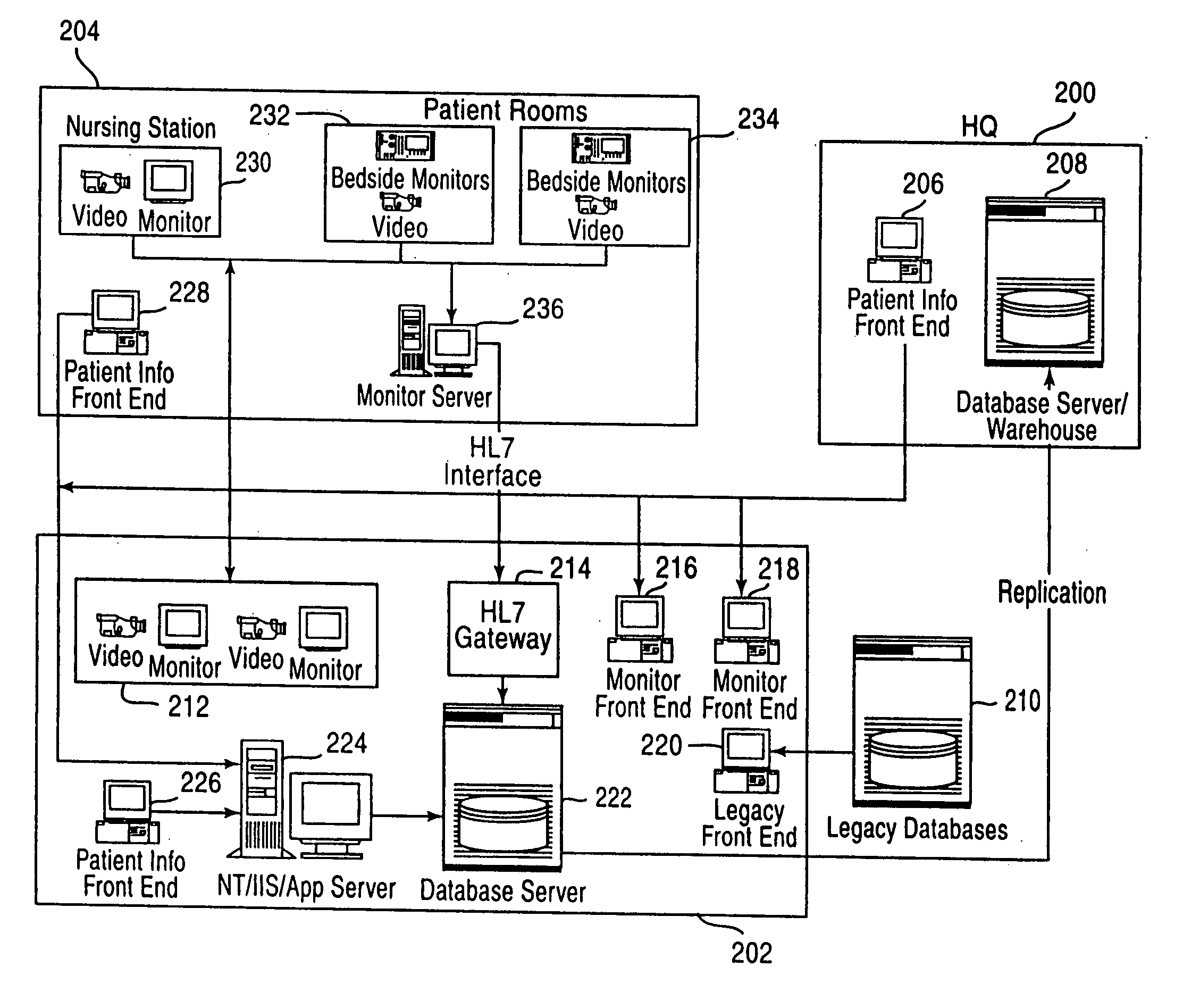 System and method for patient-worn monitoring of patients in geographically dispersed health care locations