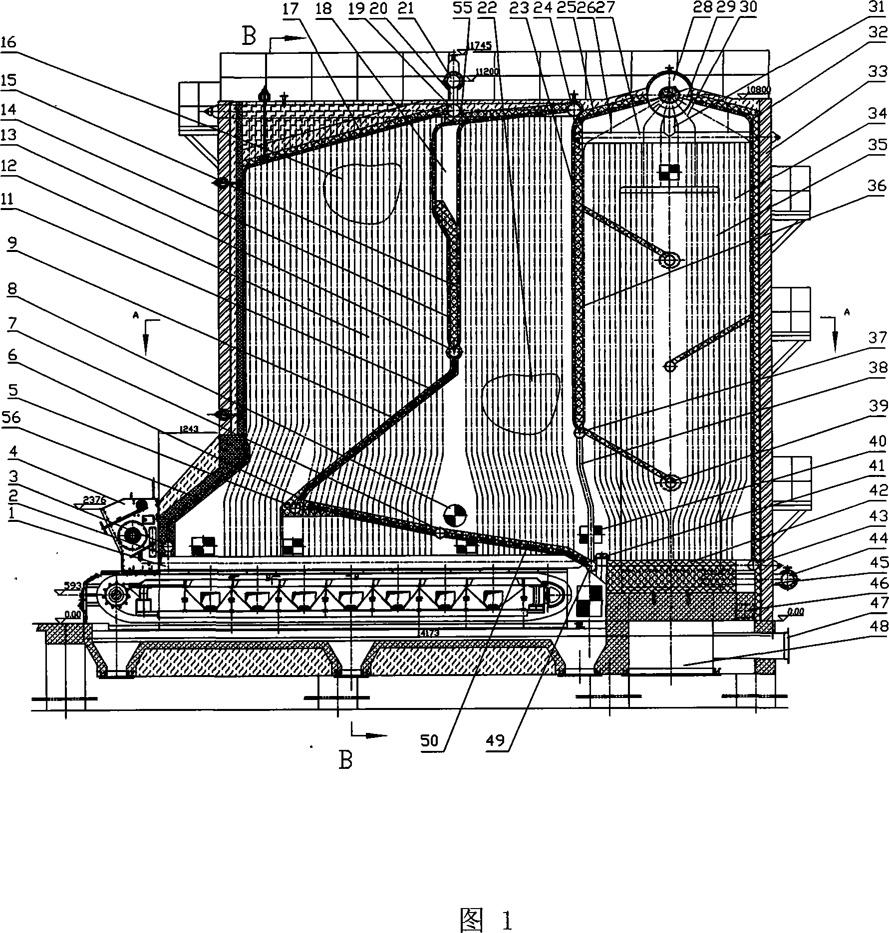 Low discharging and high-energy effect novel industrial boiler