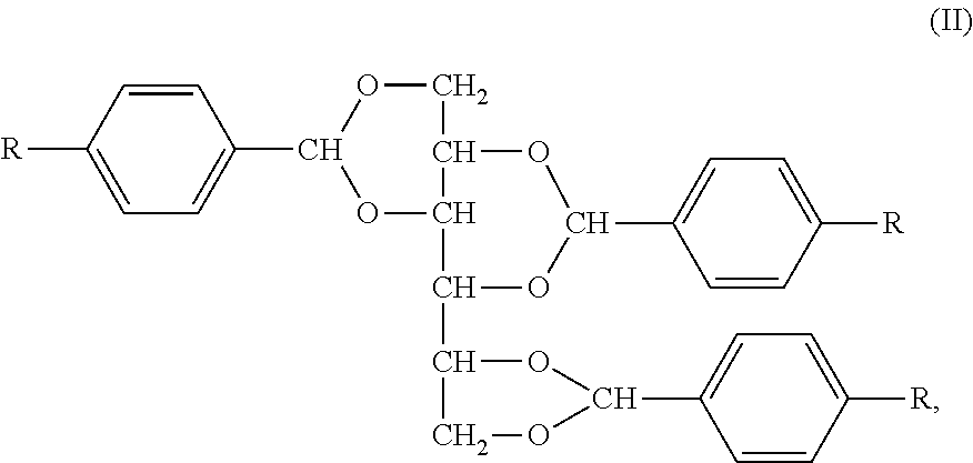 Nucleating agent composition comprising trace amount of aromatic aldehyde, sorbitol diacetal and sorbitol triacetal