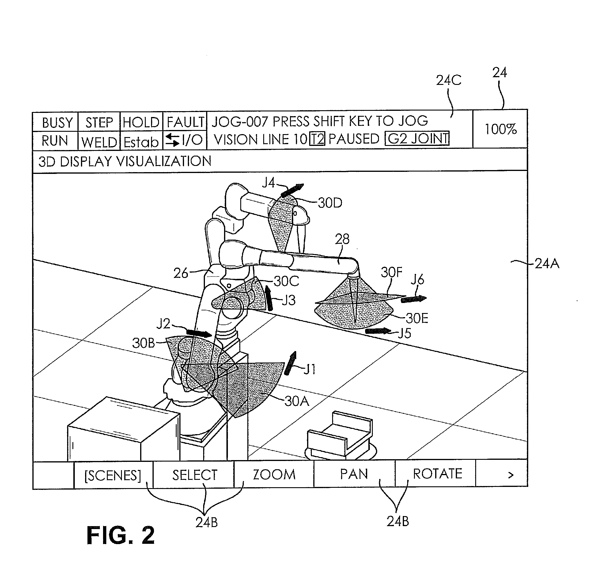 Robot teach device with 3-d display