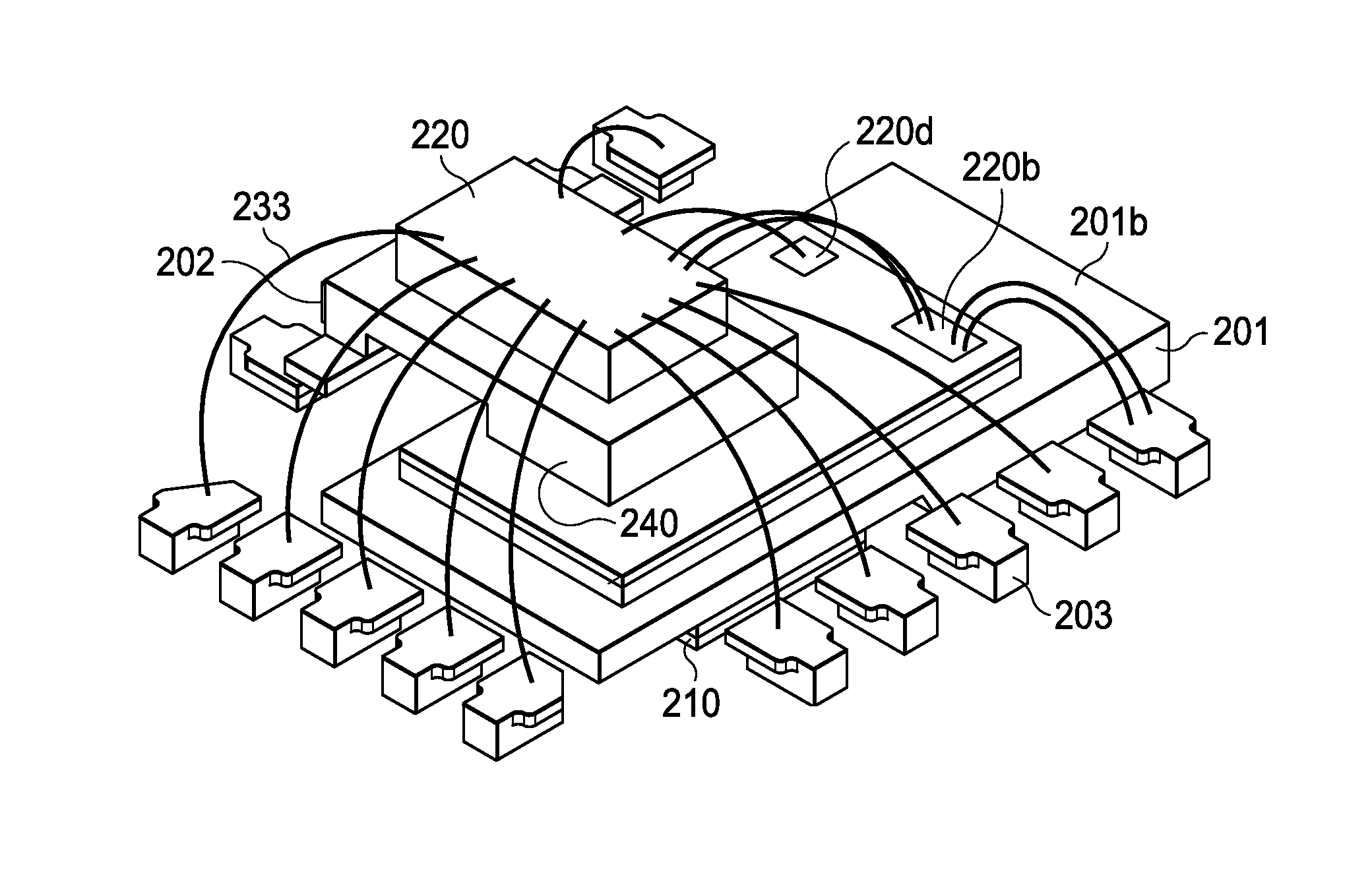 Stacked Synchronous Buck Converter Having Chip Embedded in Outside Recess of Leadframe