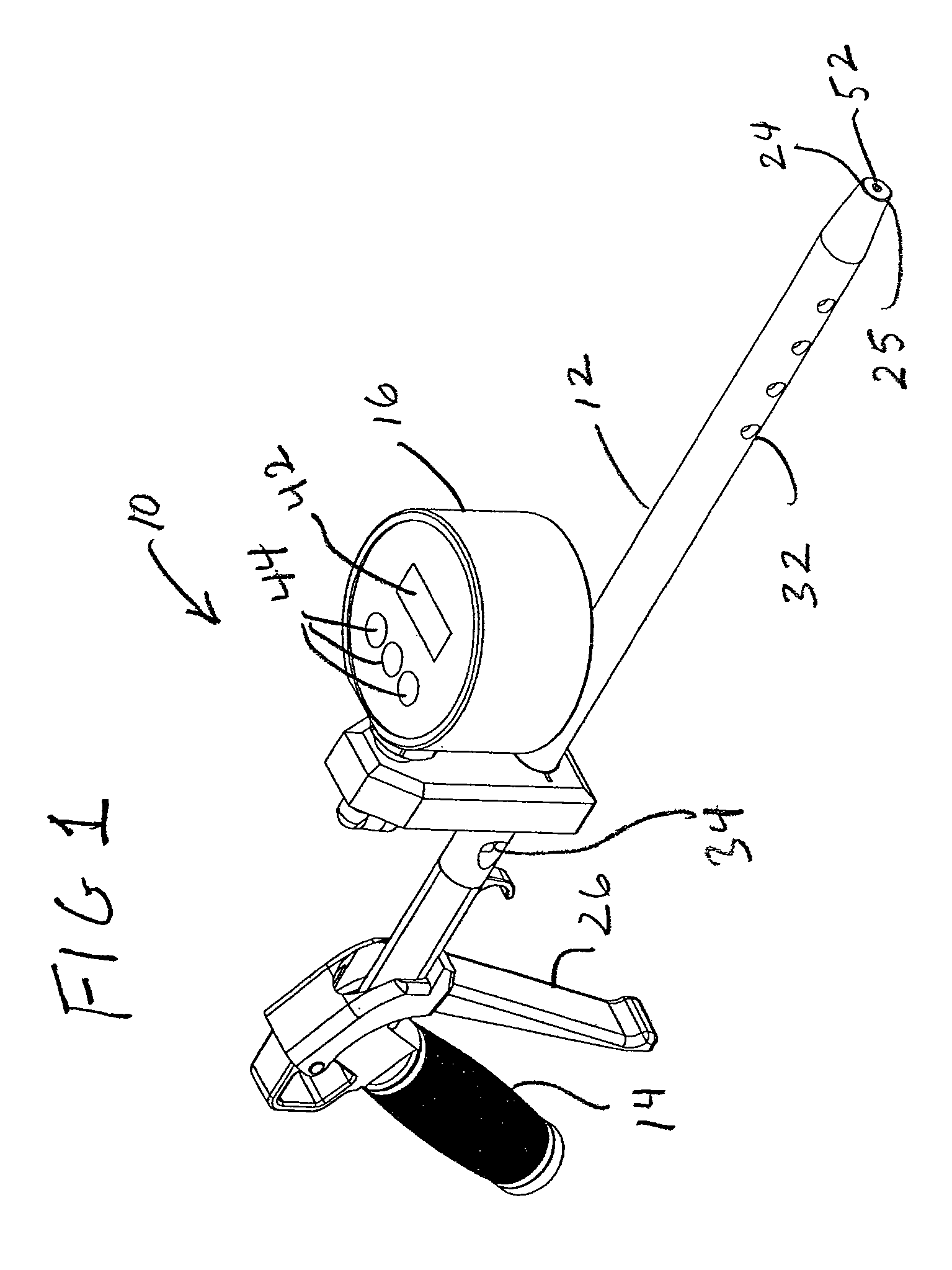 Inflation probe device with measurement of inflation pressure