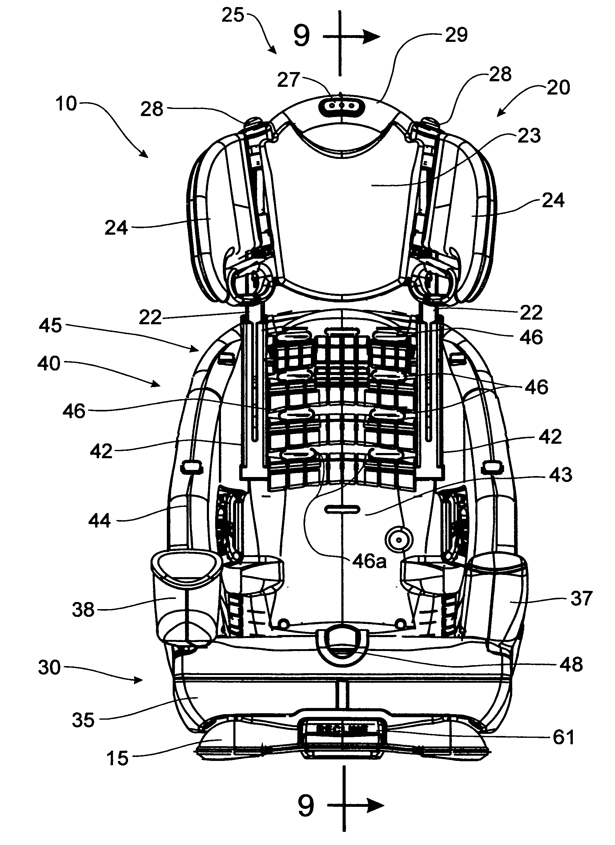 Child car seat with multiple use configurations