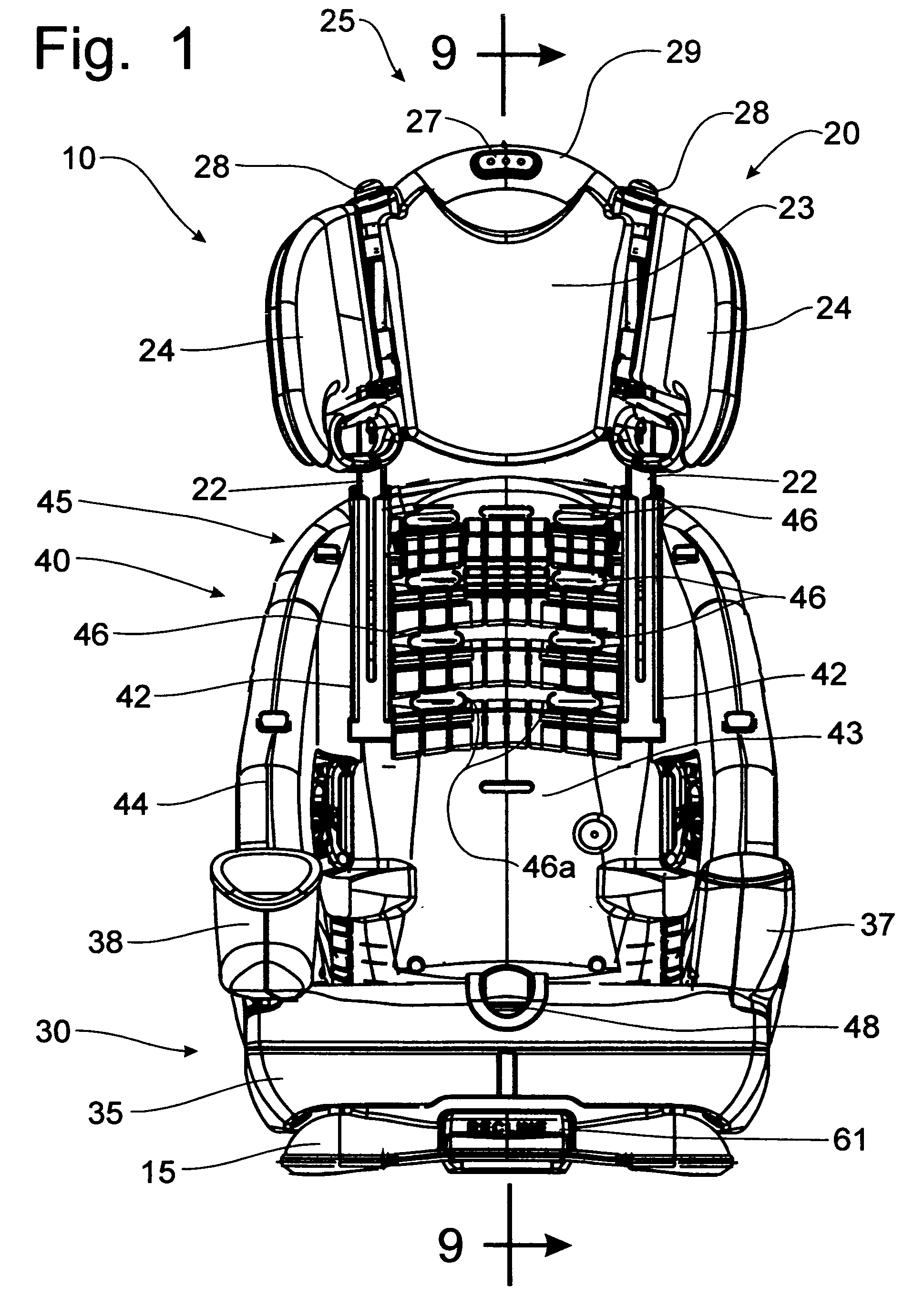 Child car seat with multiple use configurations