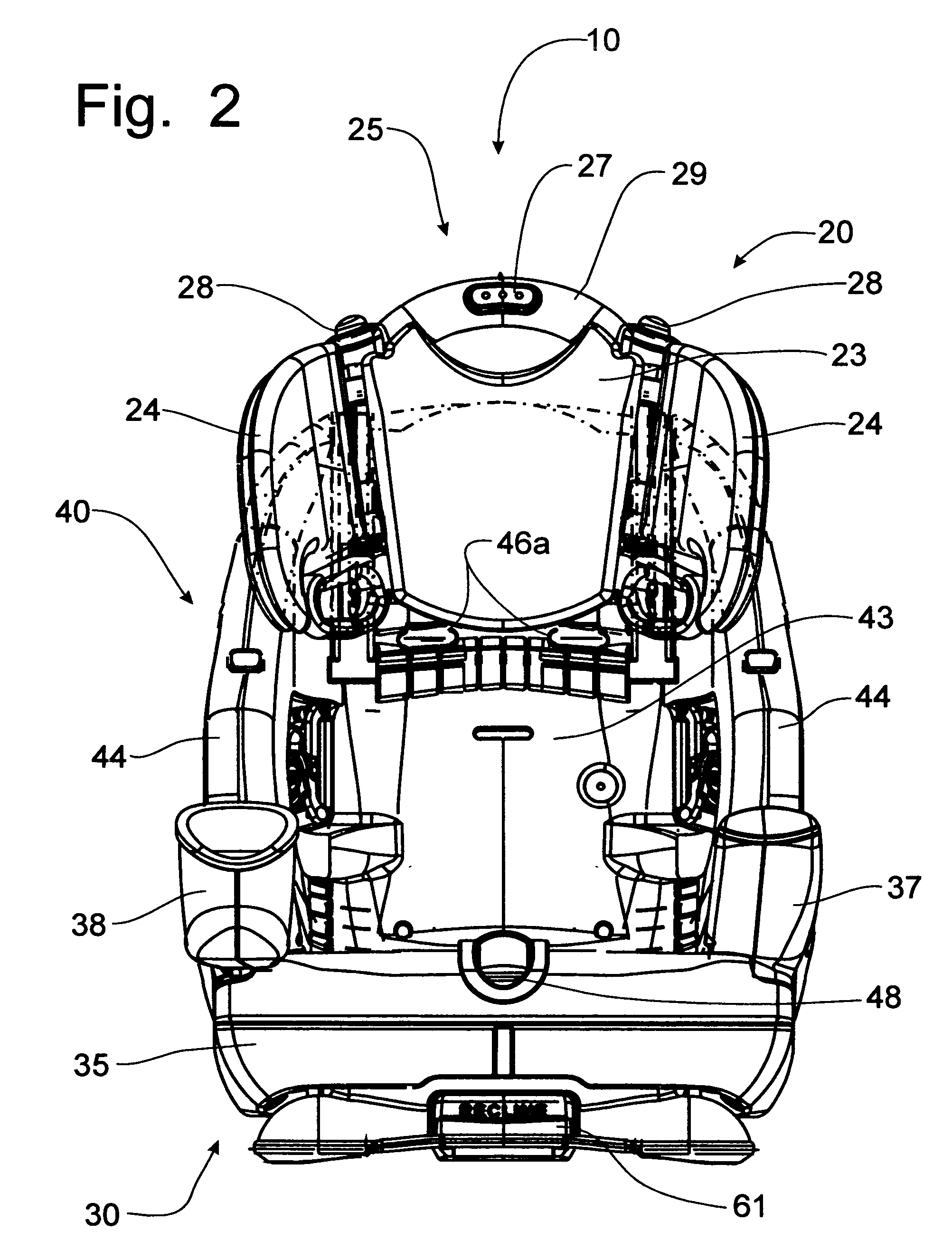 Child car seat with multiple use configurations