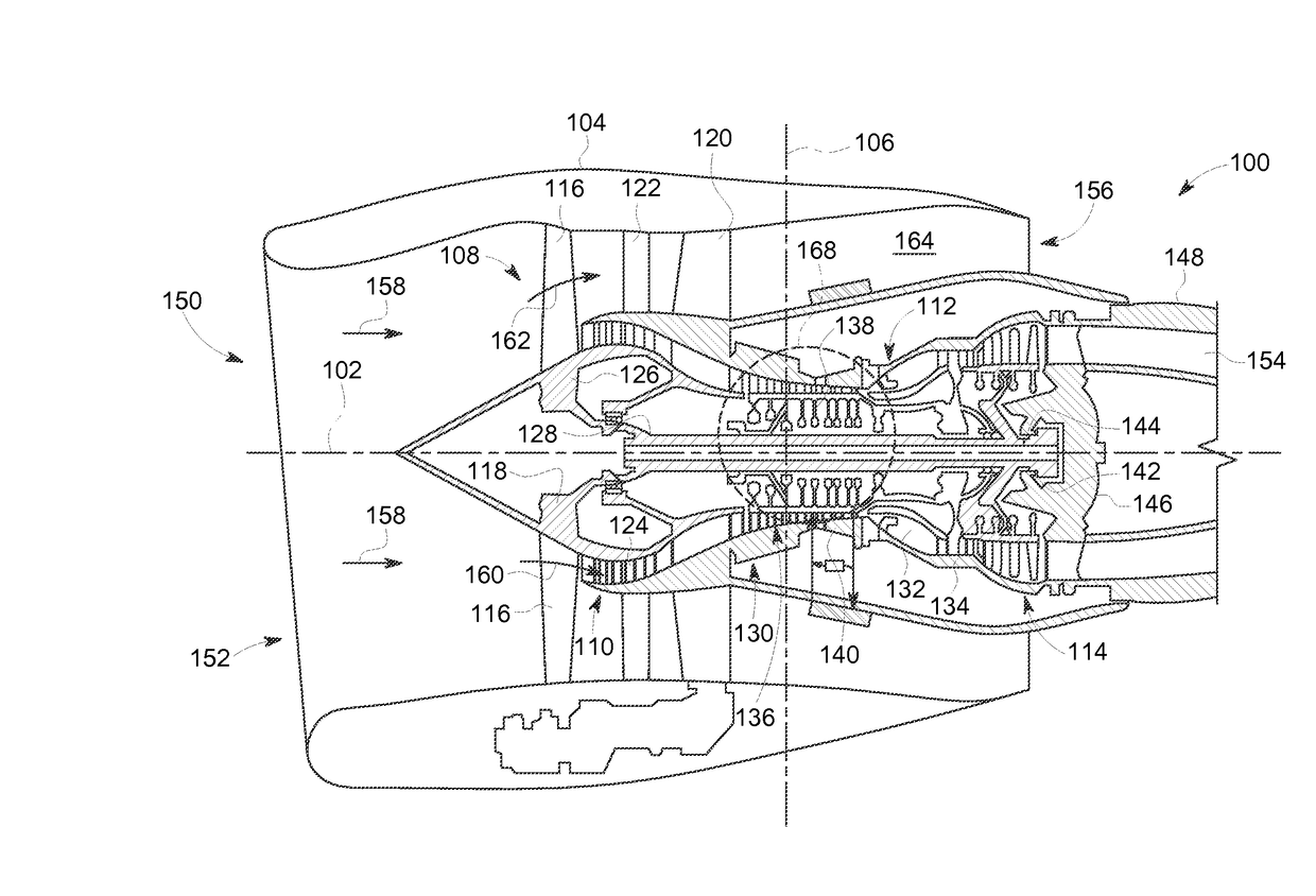 Compressor endwall treatment to delay compressor stall