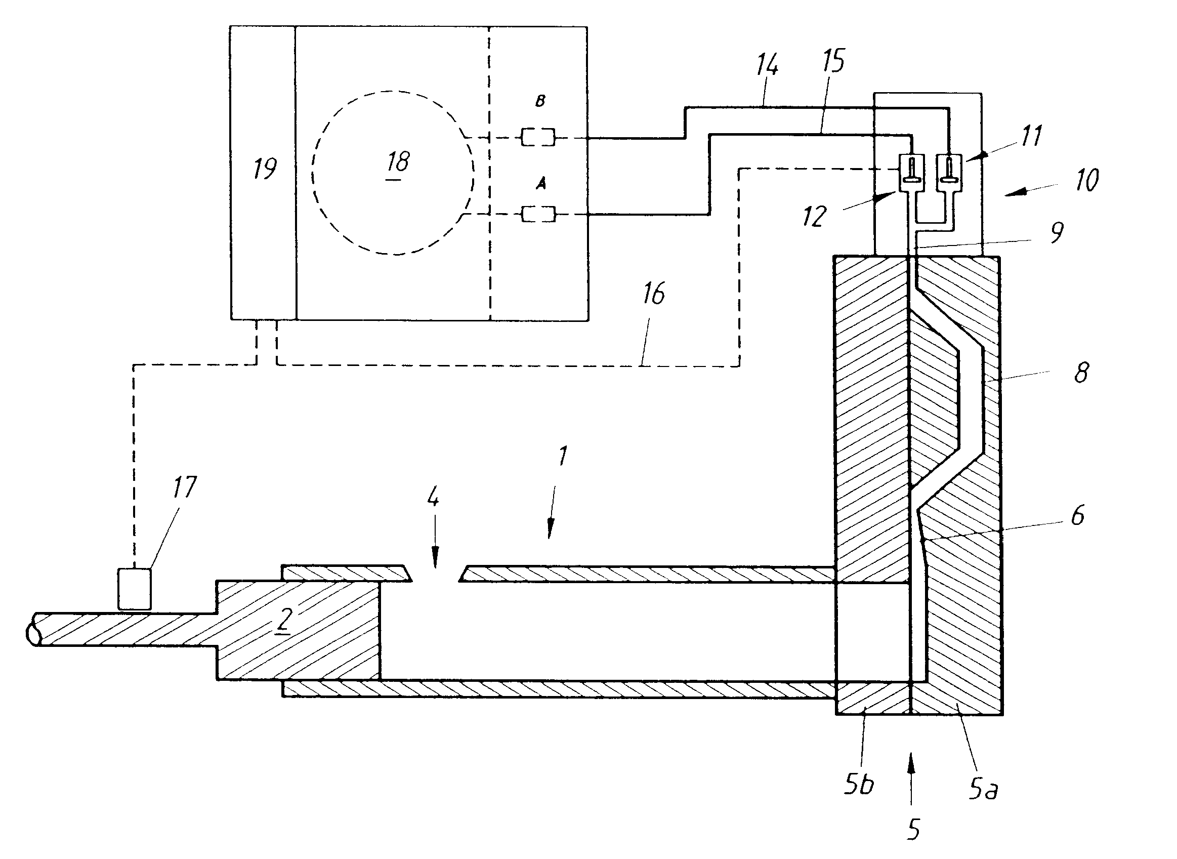 Method and apparatus for venting a diecasting mould of a diecasing machine