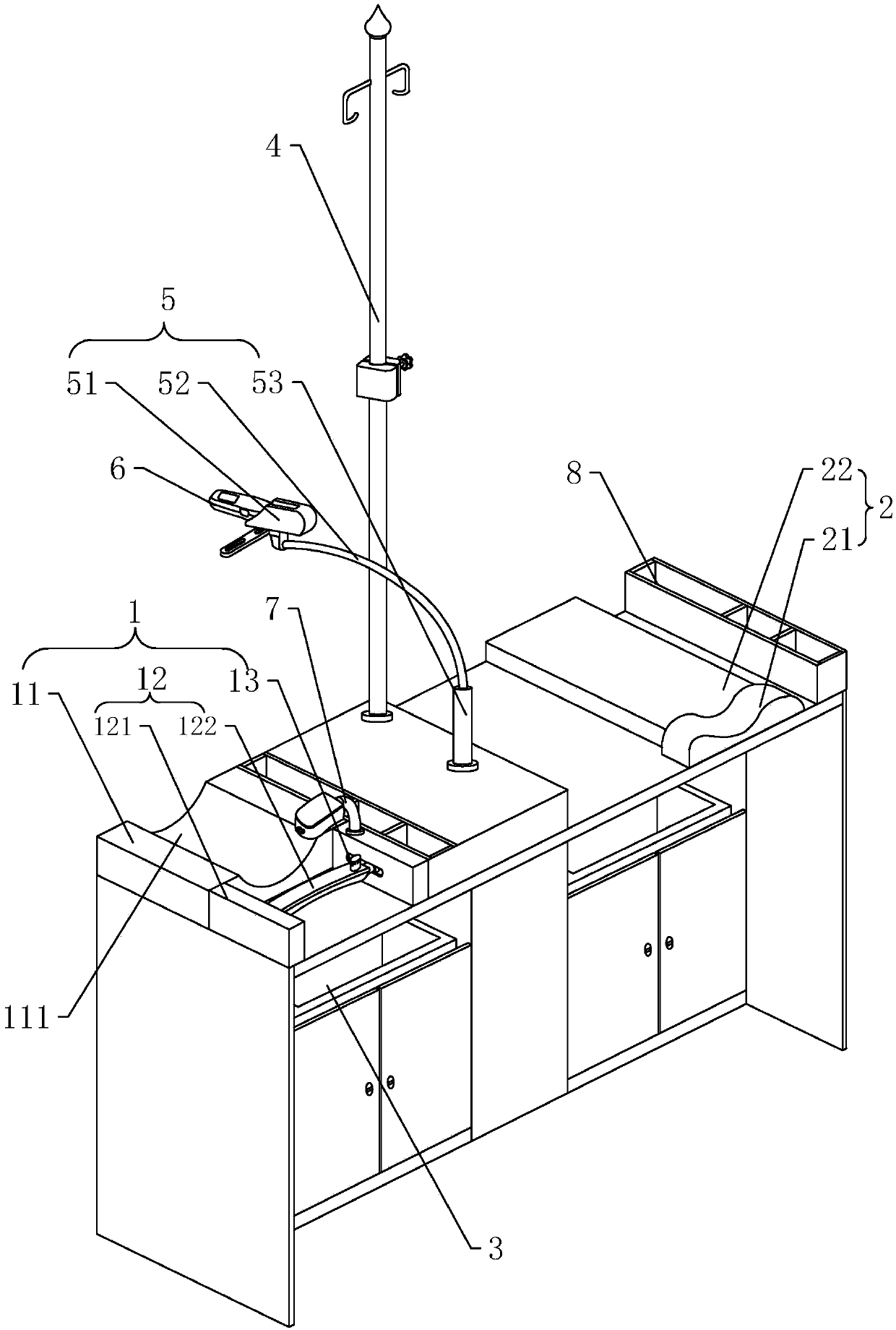 Medical intravenous injection operating platform