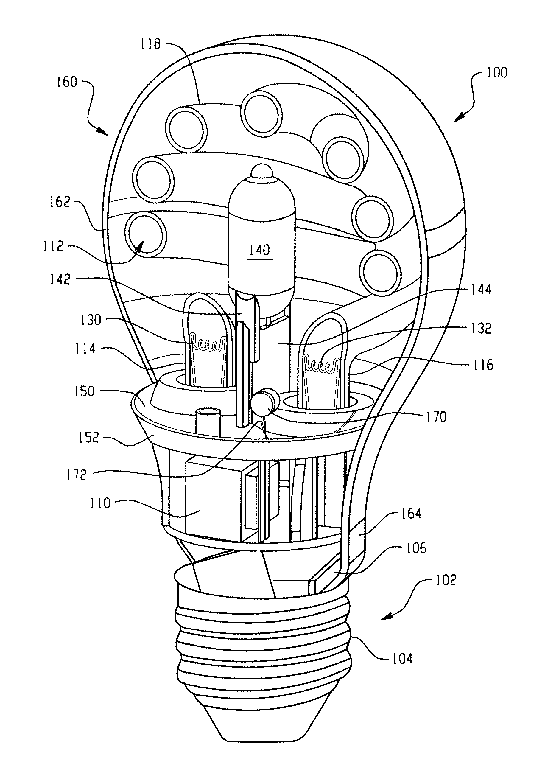 Fast warm-up and instant light energy saving lamp assembly