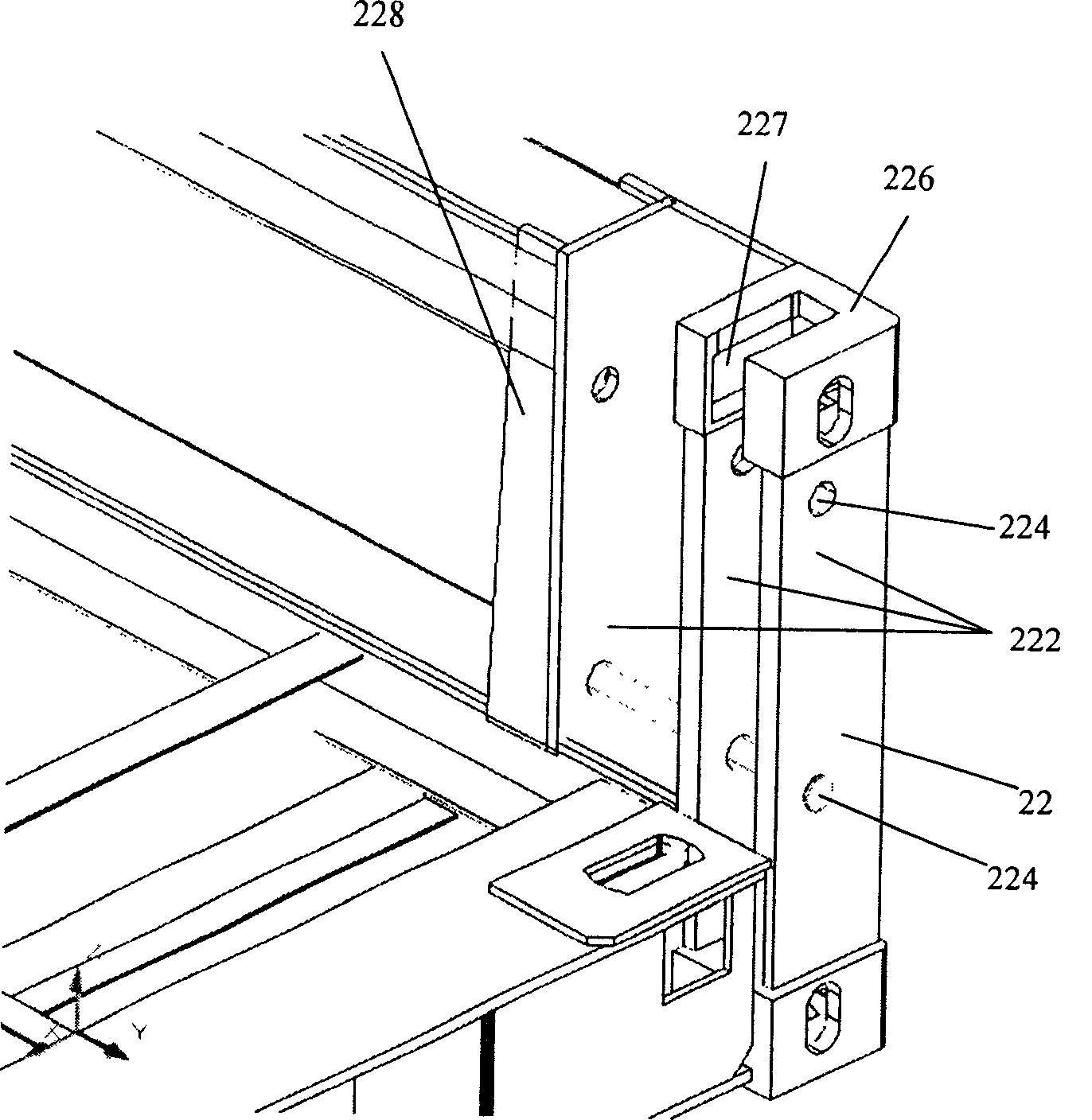 Foldable container for transporting semitrailer chassis