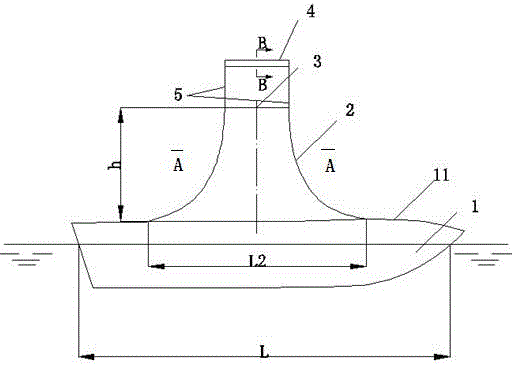 Transverse twin-pillar-supported superstructure for unmanned surface vehicles