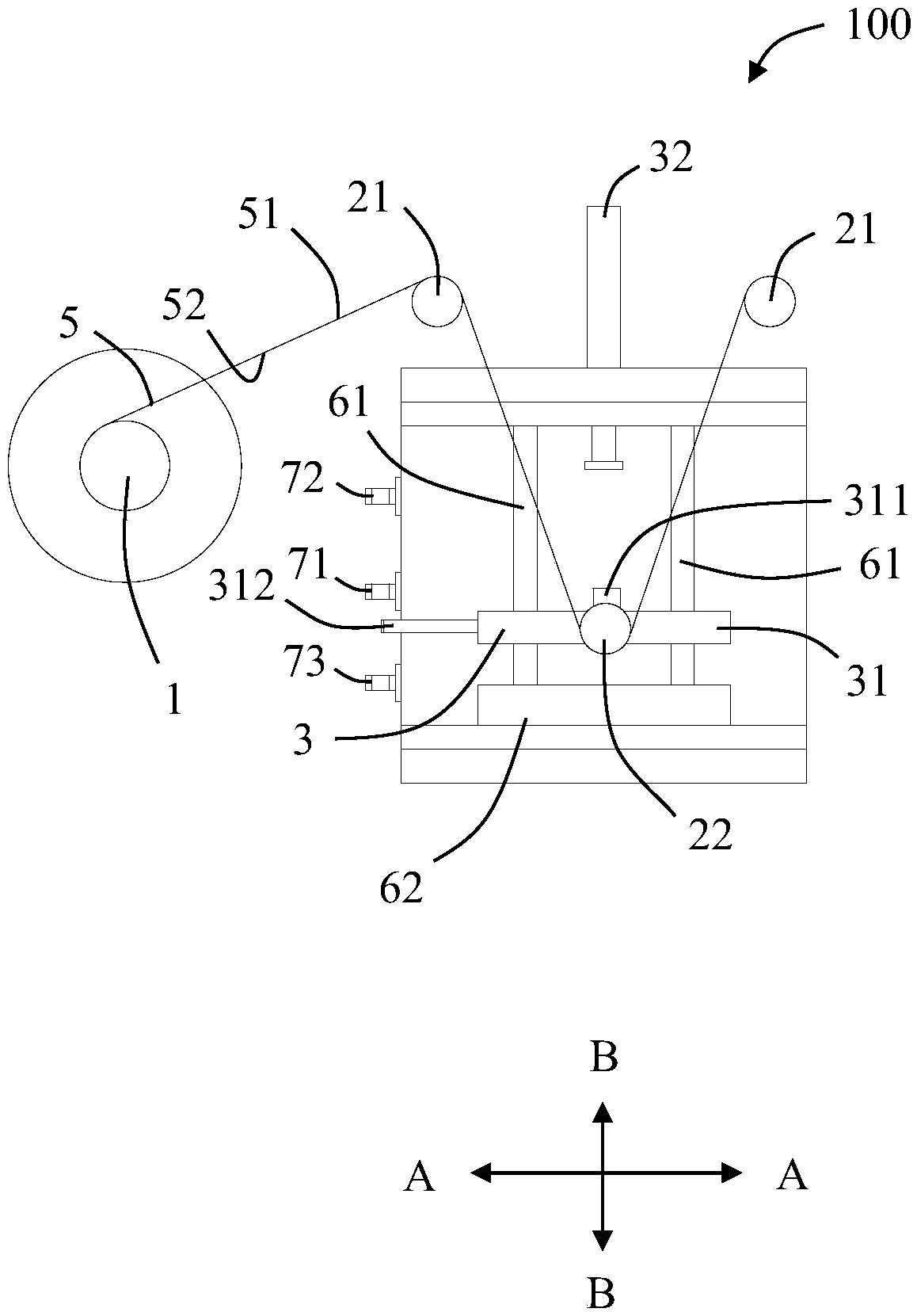 Glue sticking component and glue sticking device