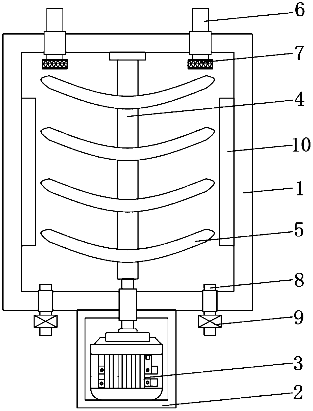 High polymer material mixing device for bamboo product decoration