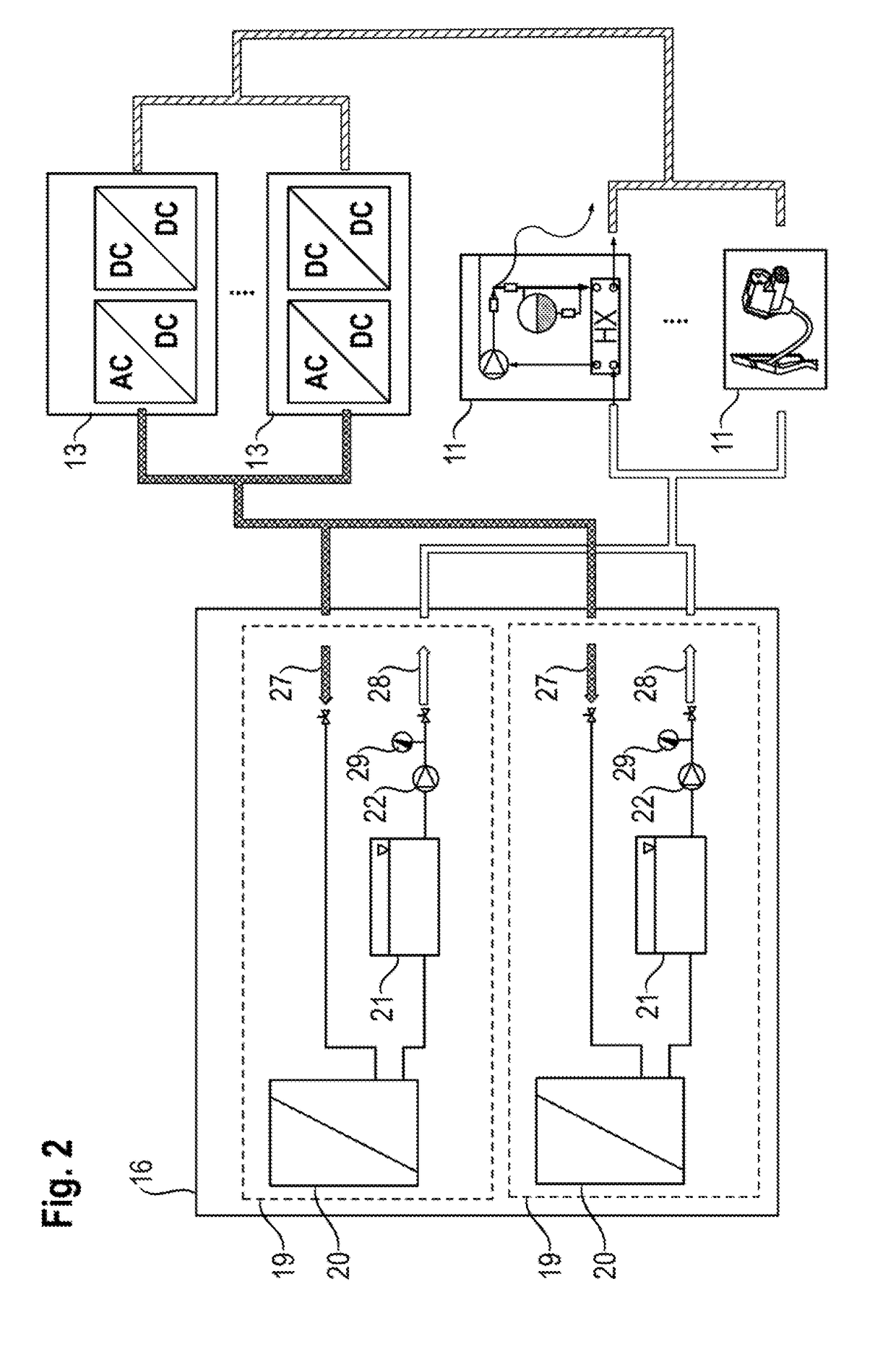 Installation for charging electric cars