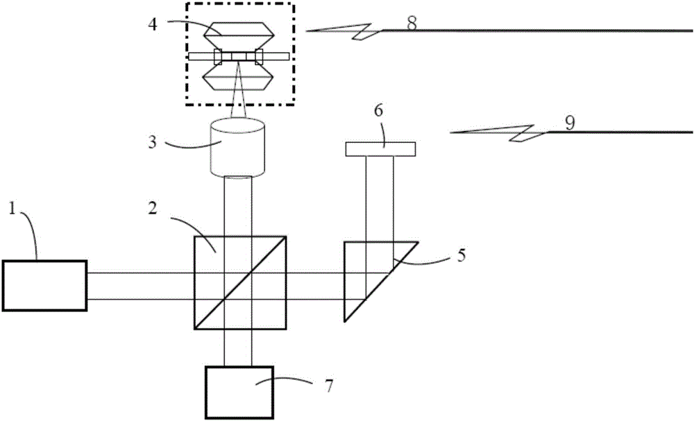 Apparatus and method for detecting size and refractive index of material in diamond anvil cell