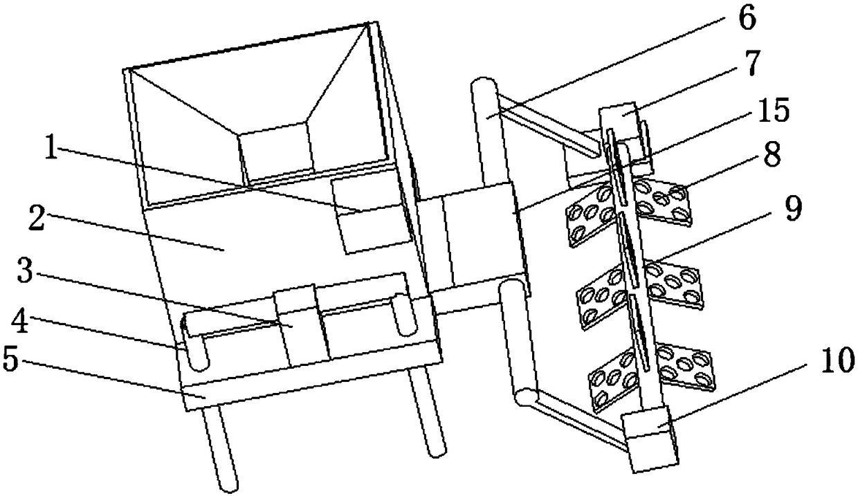 A centralized automatic feeding and aeration device for pond aquaculture