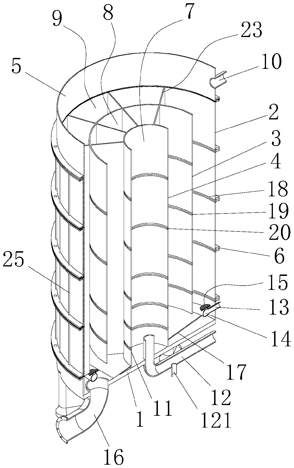 Split modular biological fluidized composite reactor for sewage treatment