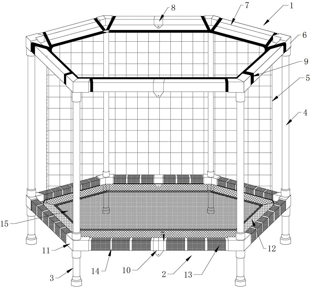 A hexagonal trampoline