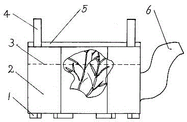 Ceramic teapot with scripts and paintings on inner wall and manufacturing method