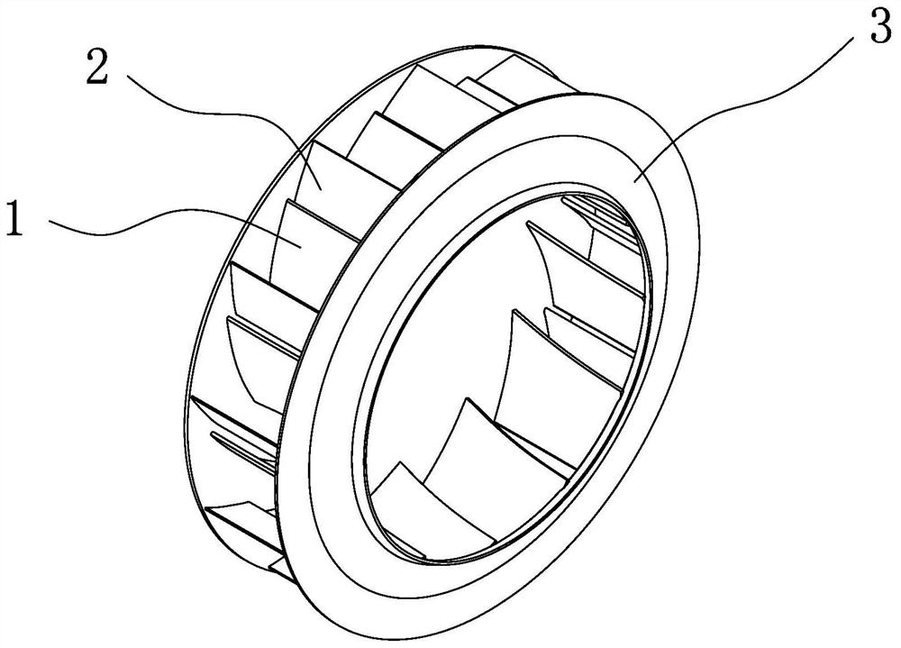 Centrifugal ventilating vane with slotted structure