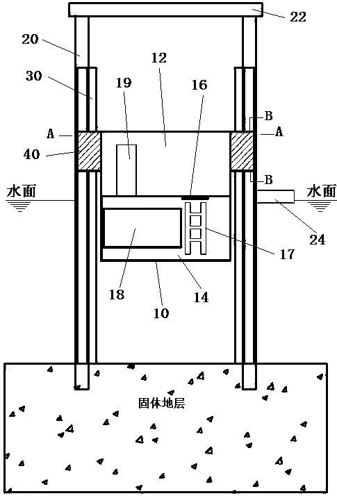 Semi-submerged housing structure and application method thereof