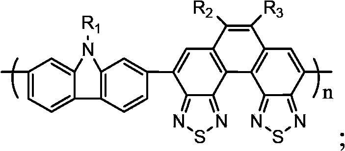 Copolymer containing 2, 7-carbazole benzo-bi(diazosulfide) and preparation method and application thereof