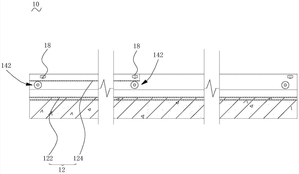 Prefabricated component production table form, production method and production line including the production table formwork