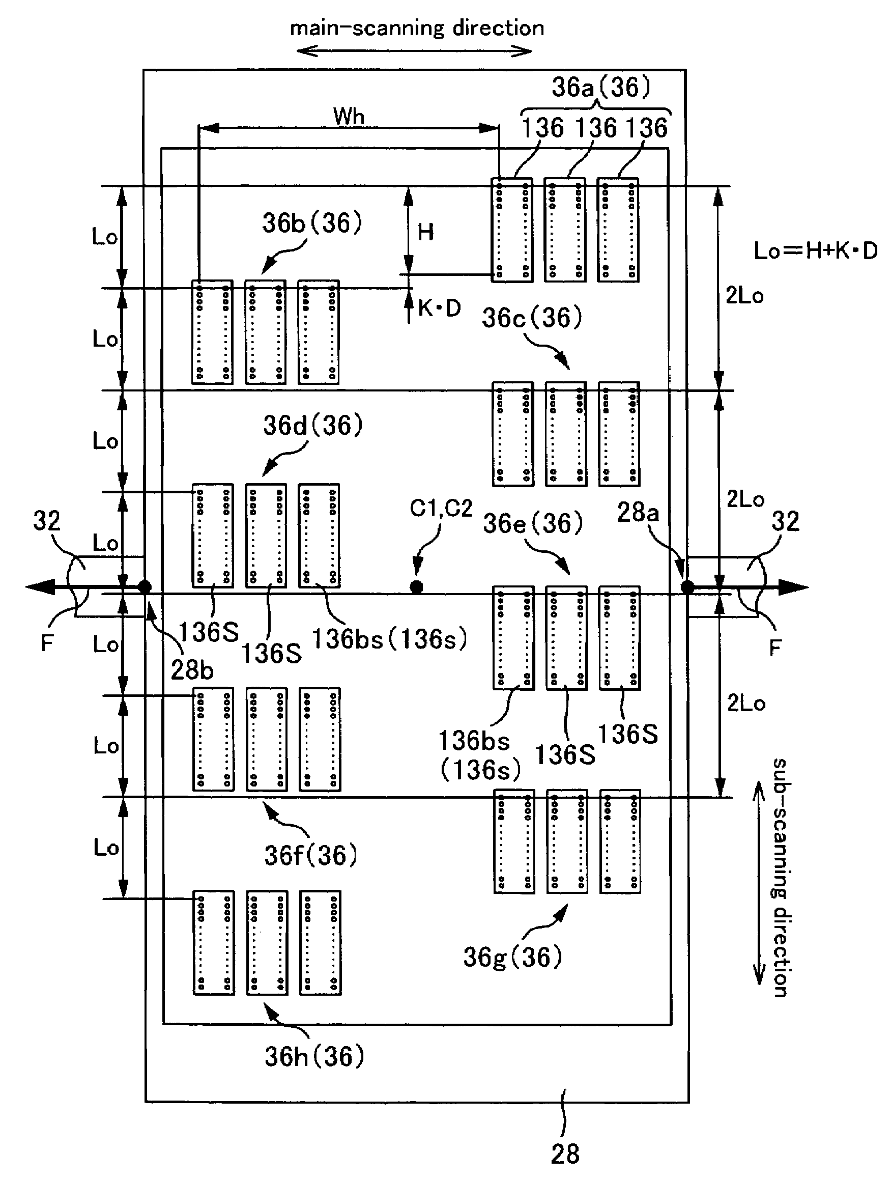 Liquid ejecting apparatus and method for adjusting positions of nozzle rows