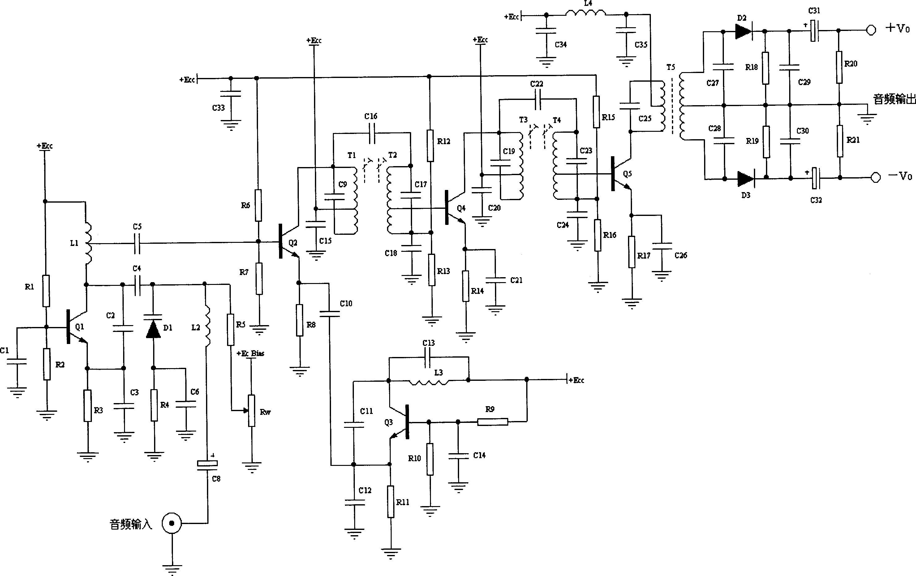 High fidelity audio signal amplifying method