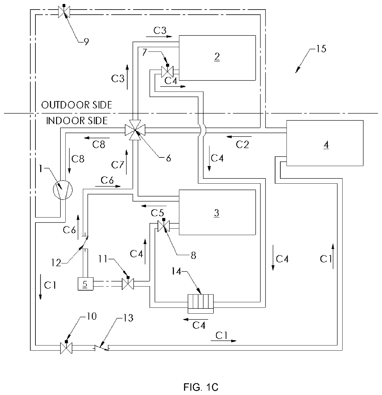 Regrigerant charge control system for heat pump systems