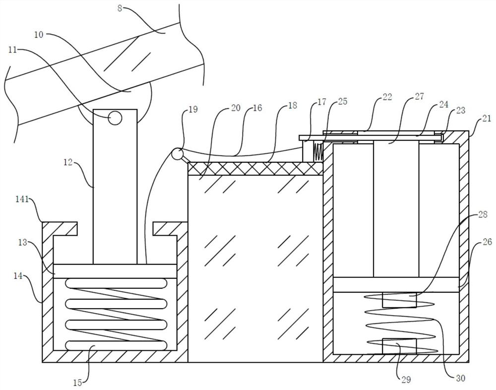 A building shock-absorbing roof structure