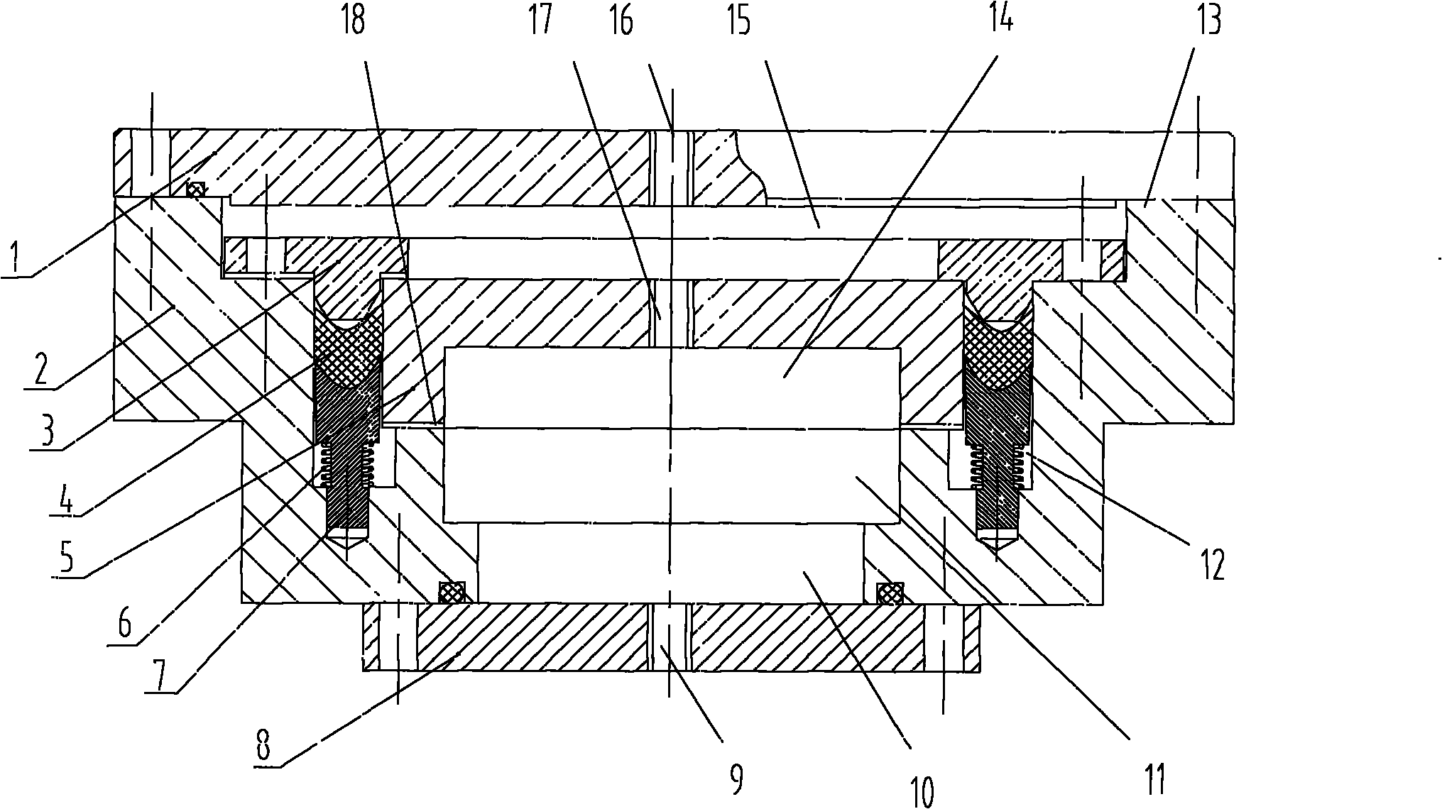 Pressure testing device for adjustable impeller sealing component