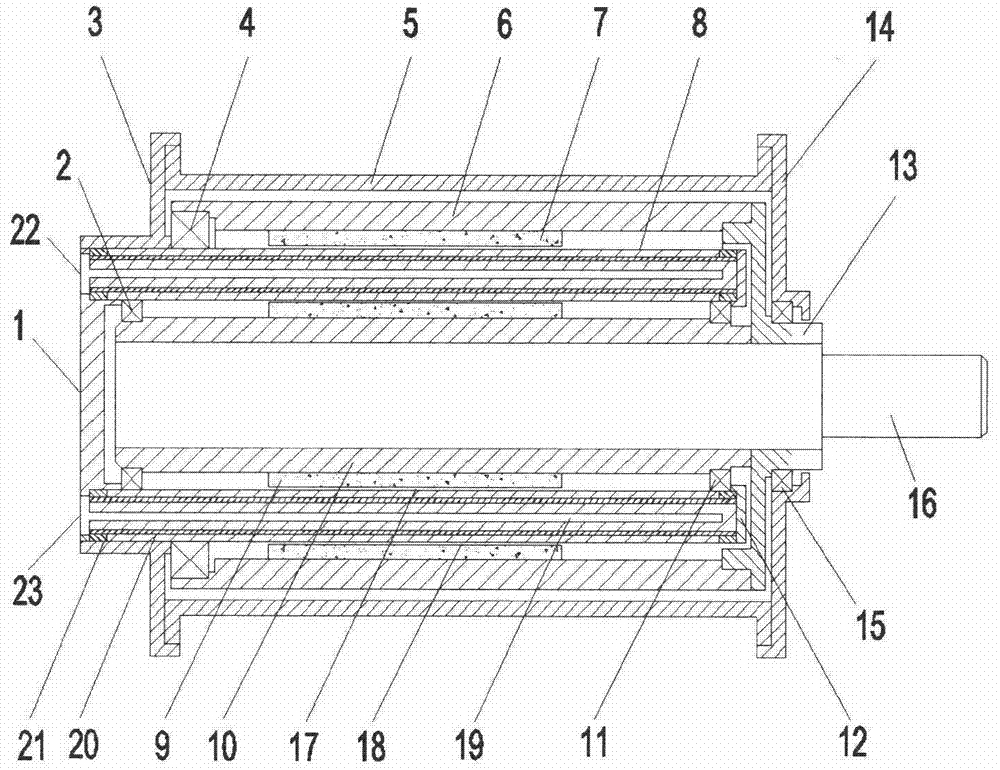 Double-rotor electromagnetic heating machine