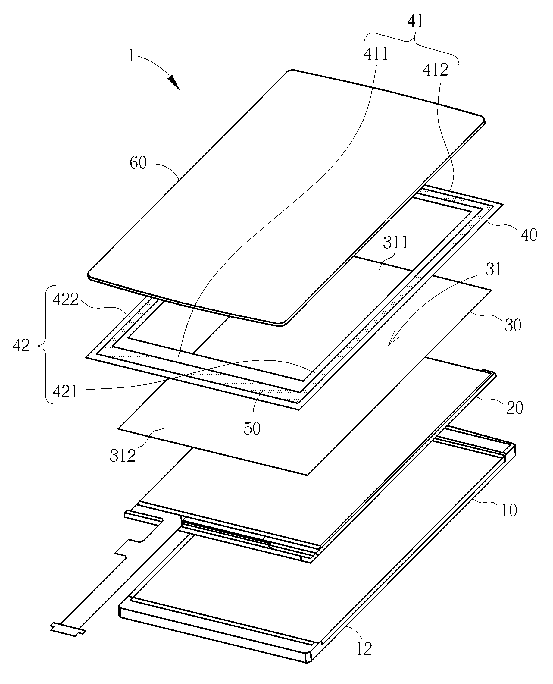 Touch panel structure, touch and display panel structure, and integrated touch display panel structure having antenna pattern and method of forming touch panel having antenna pattern