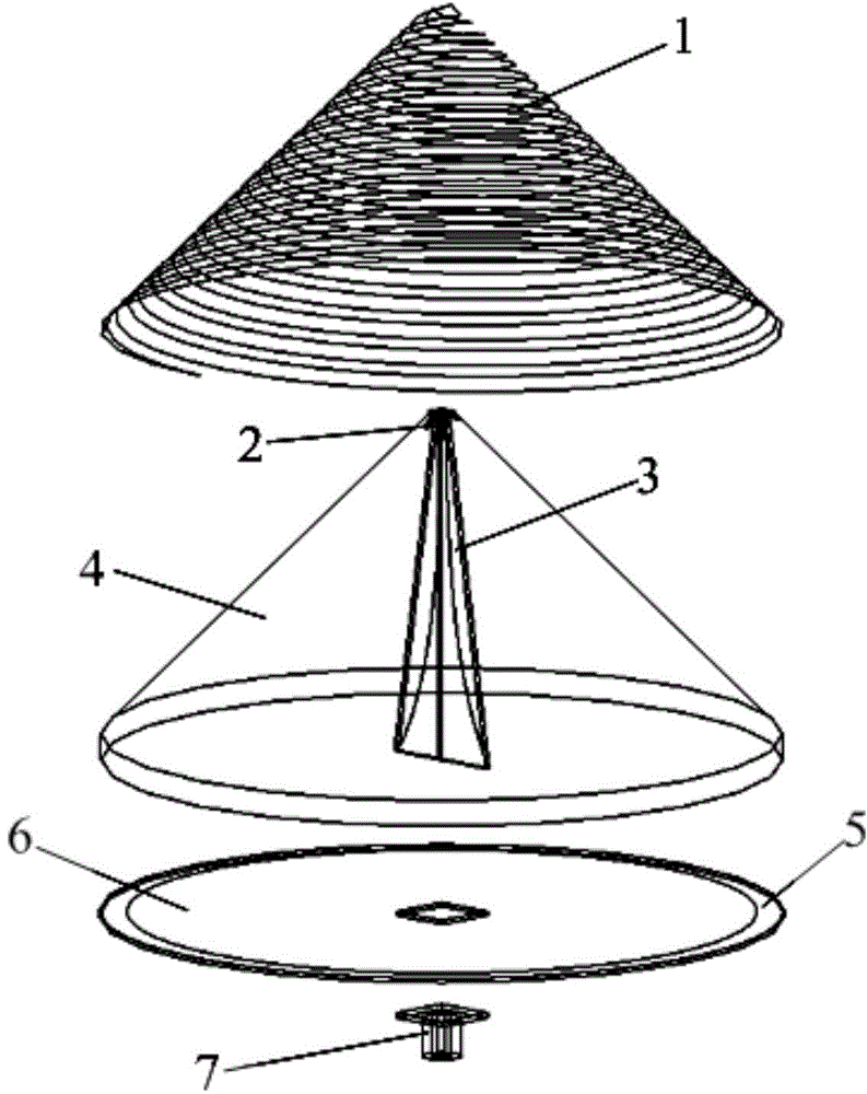 Loop coupling broadband miniaturized conical helical antenna