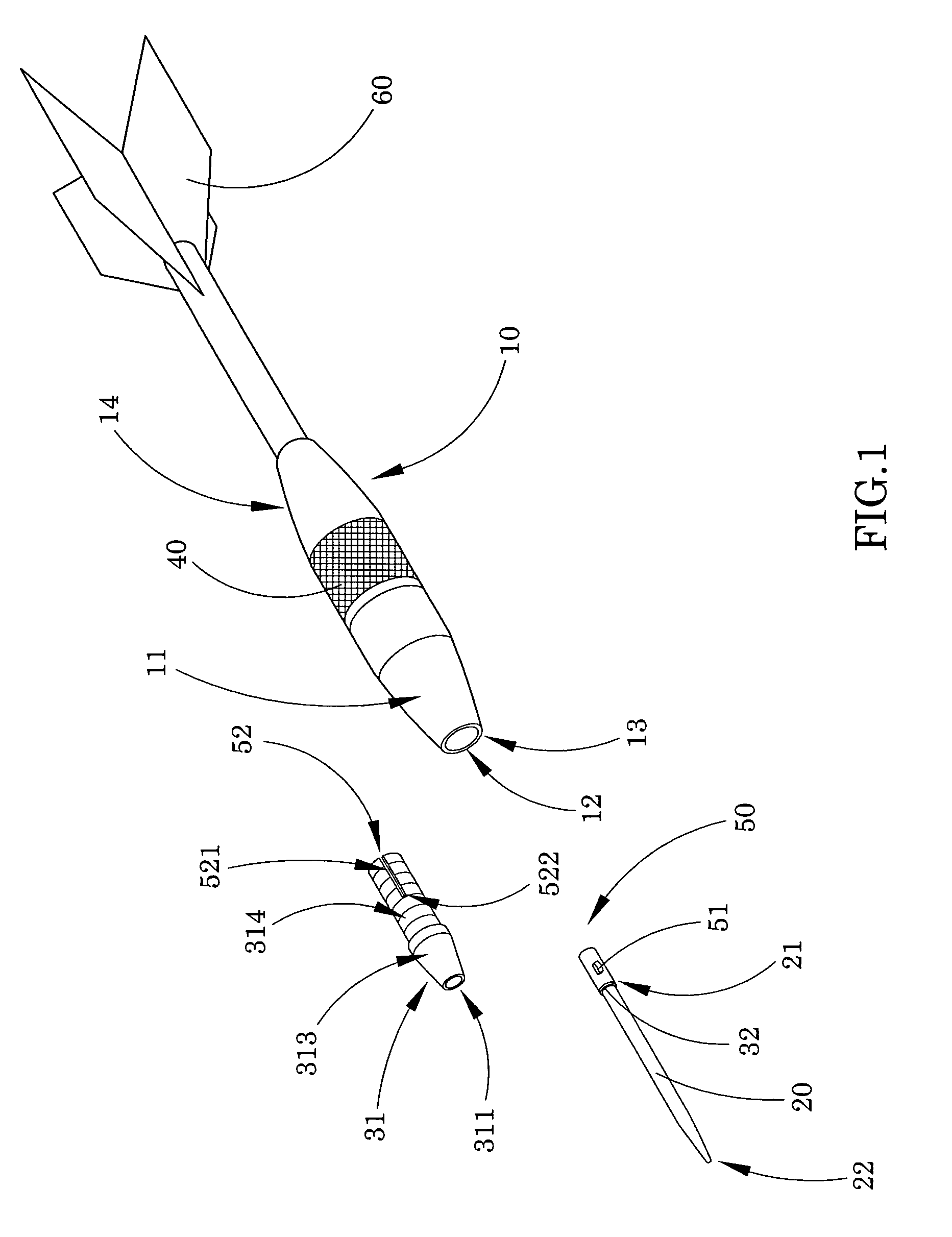 Dart with dual action arrangement