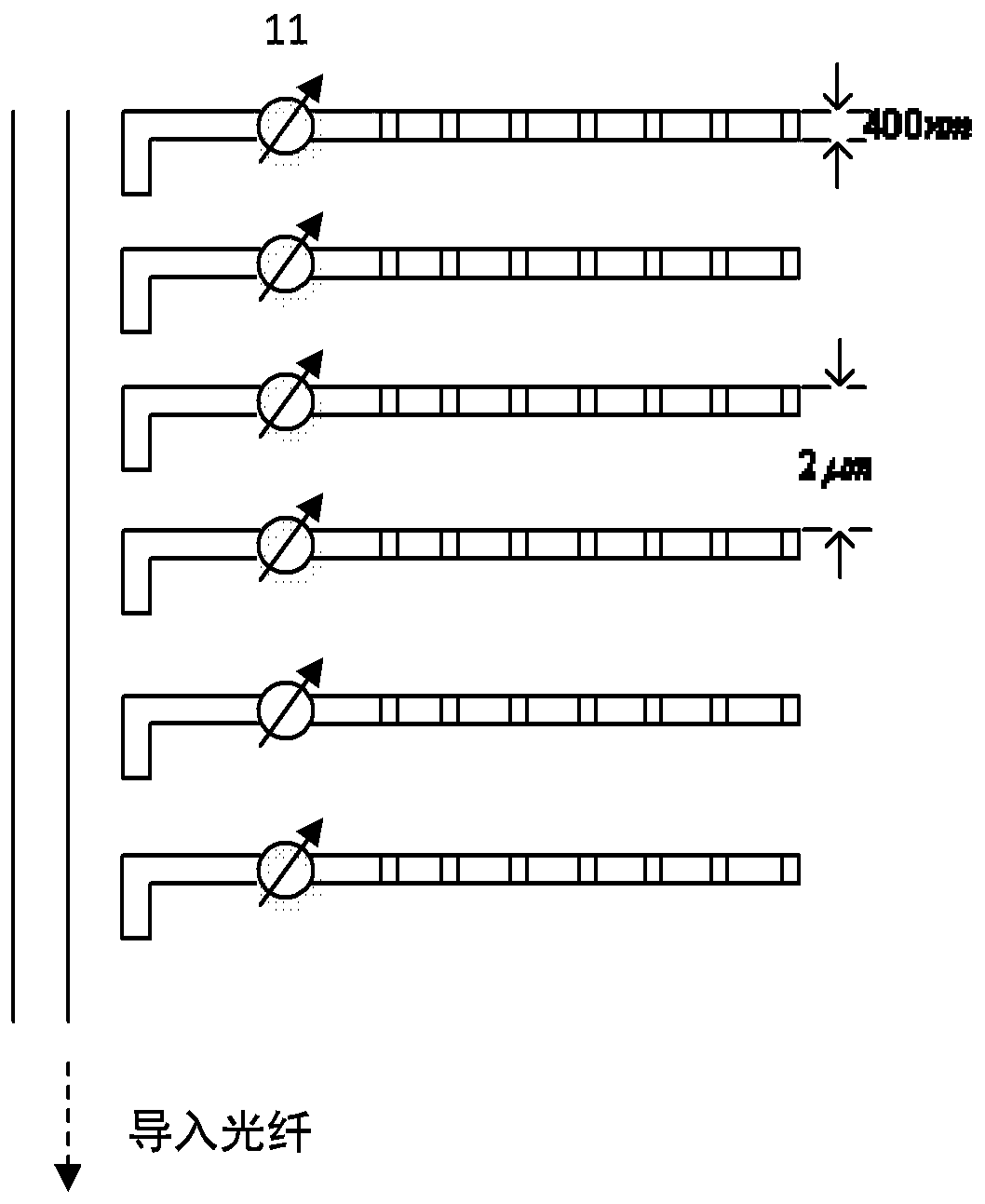 High-order phase-based wide-field laser signal input optical fiber device and method