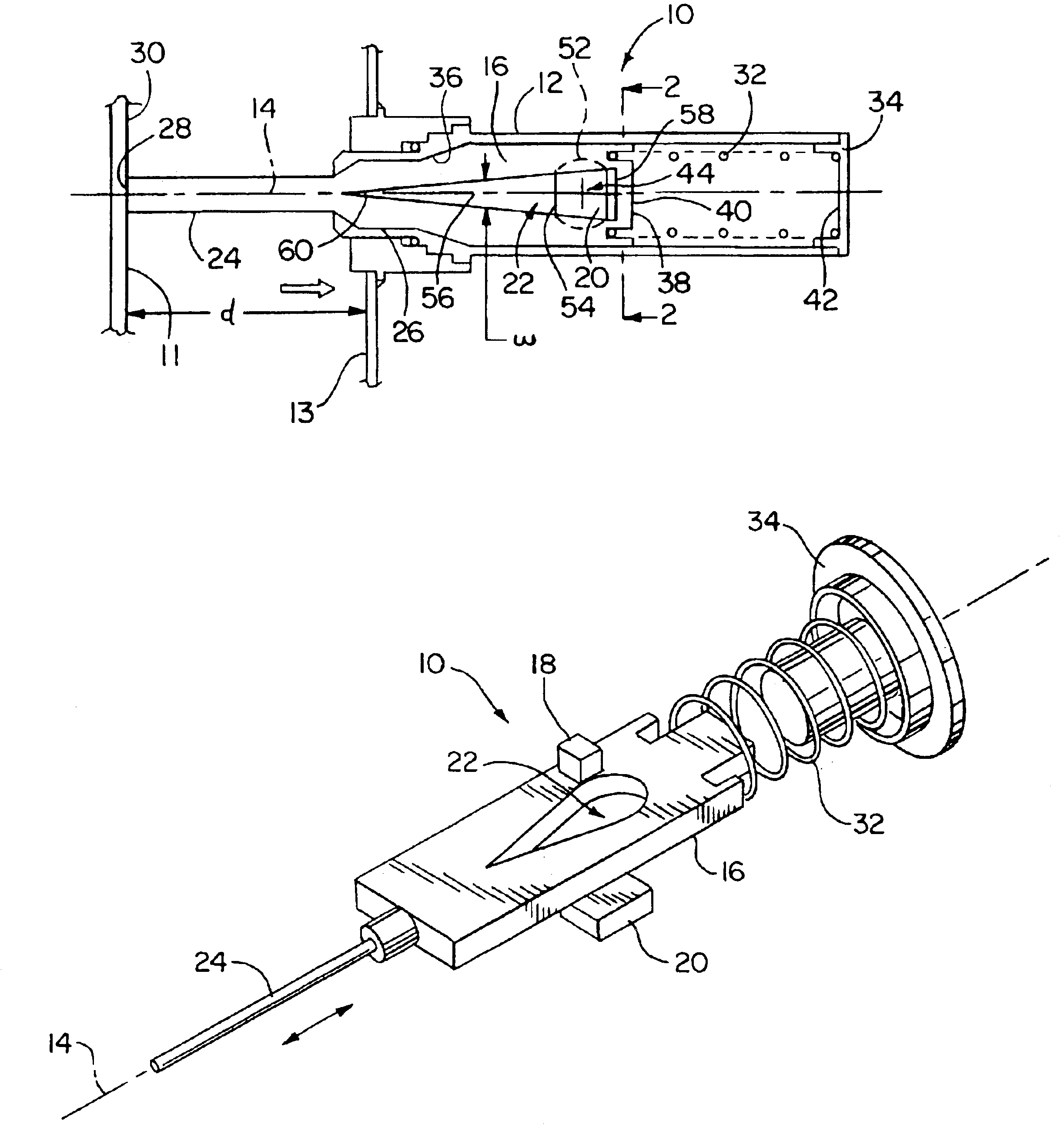 Position sensing by measuring intensity of magnetic flux passing through an aperture in a movable element