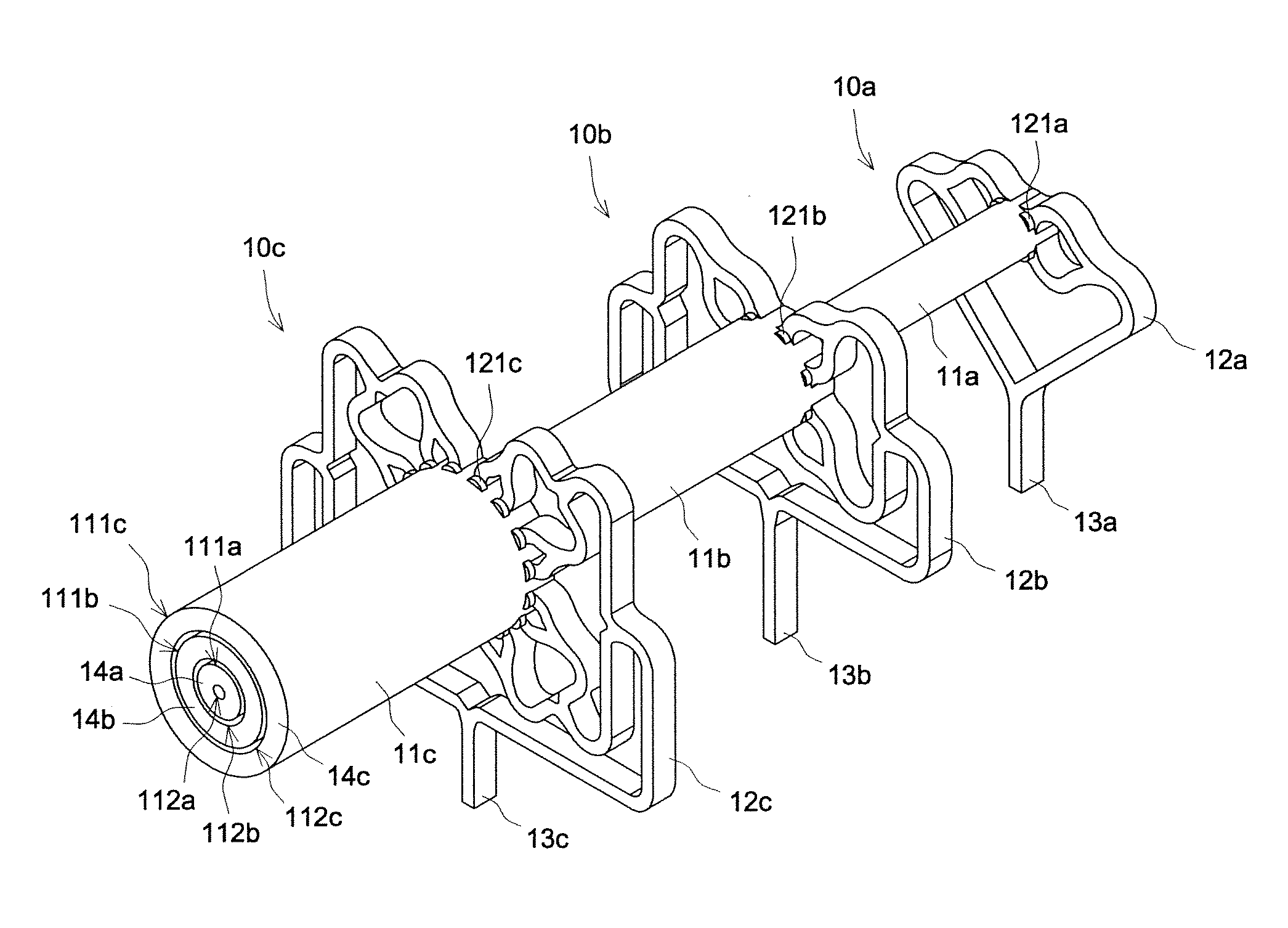 Multi-channel mode converter and rotary joint operating with a series of te or tm mode electromagnetic wave