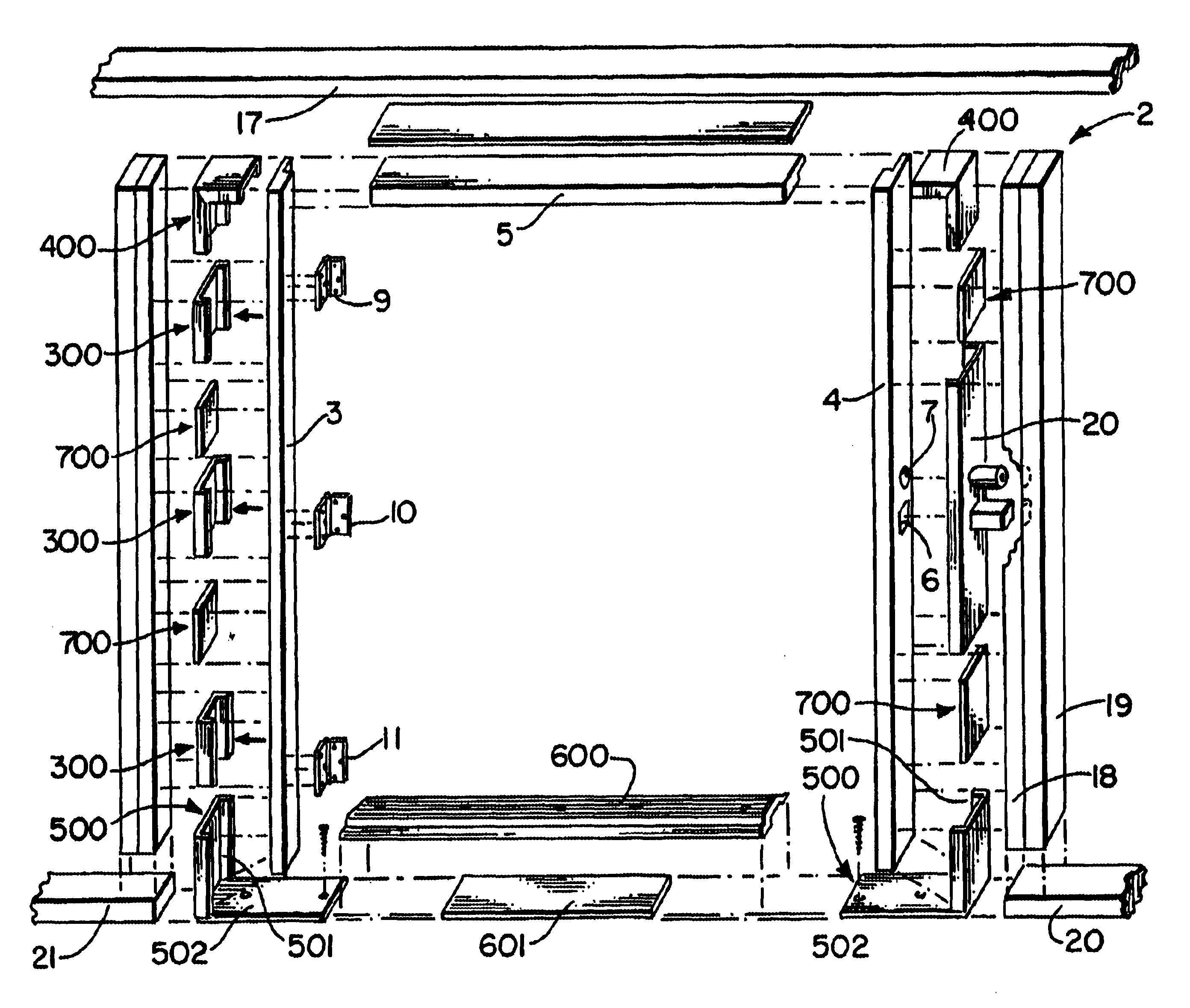 Reinforcing system for a door frame