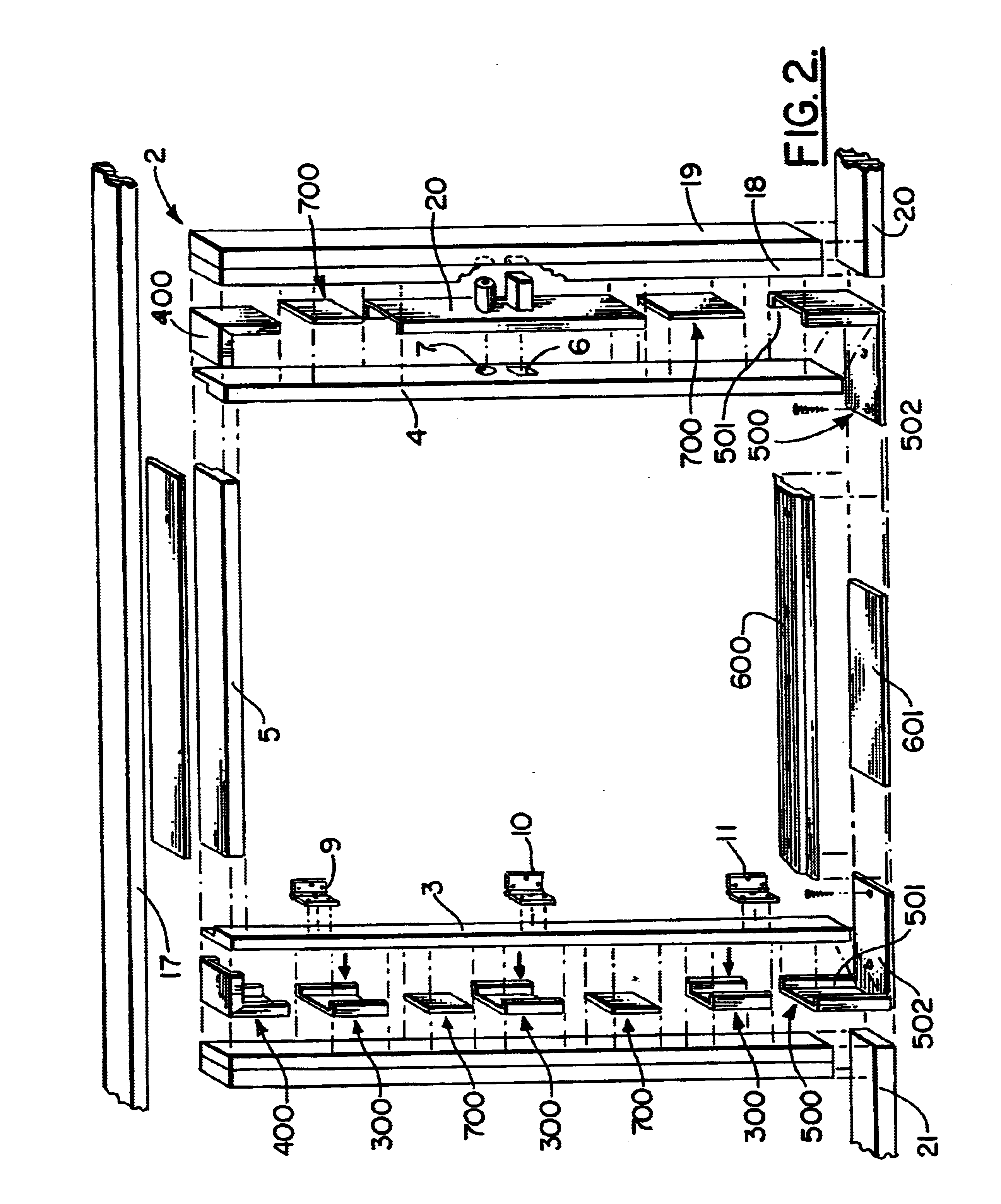 Reinforcing system for a door frame