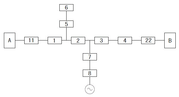 Power distribution network control application network topology automatic identifying method